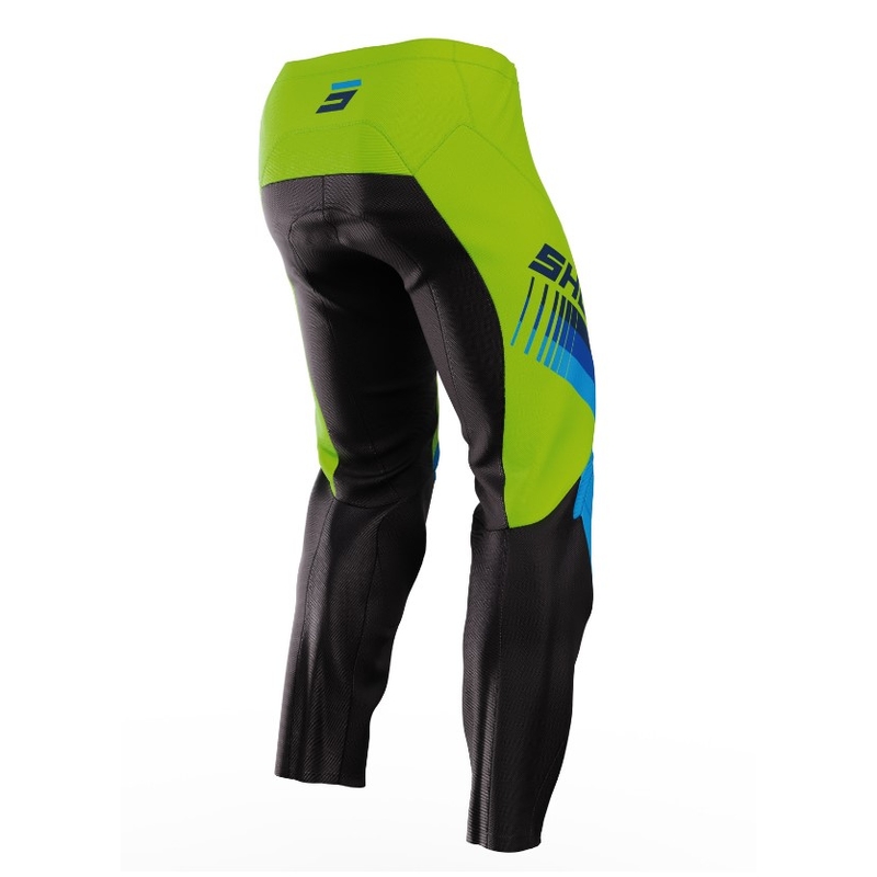 Dětské motokrosové kalhoty Shot Raw Kid Tracer černo-modro-zelené