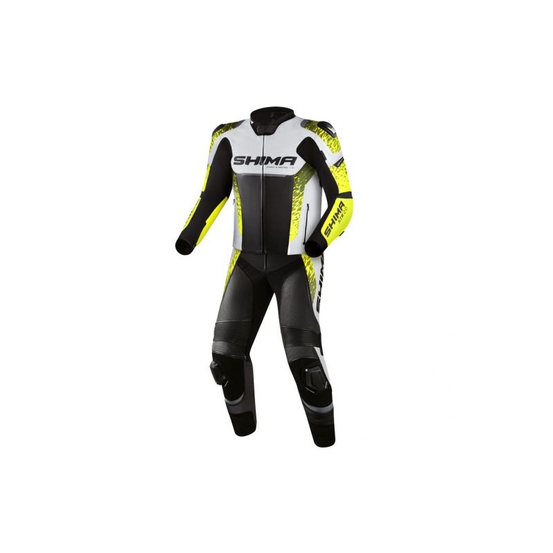 Shima STR 2.0 zwart-wit-fluo gele motoroverall