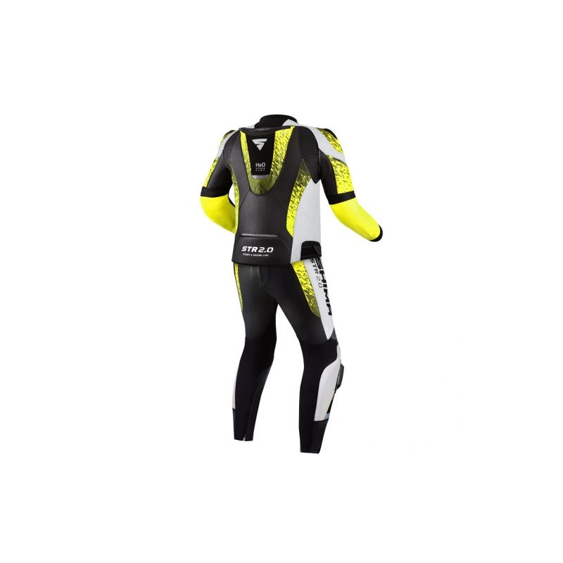 Shima STR 2.0 zwart-wit-fluo gele motoroverall