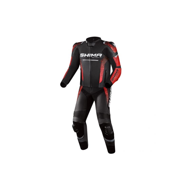 Shima STR 2.0 motoroverall zwart en rood
