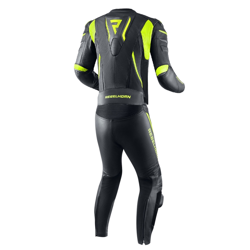Rebelhorn Fighter Zwart-Fluo Geel Motoroverall uitverkoop