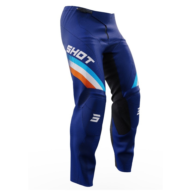 Kinder motorcrossbroek Shot Raw Kid Tracer wit en blauw uitverkoop