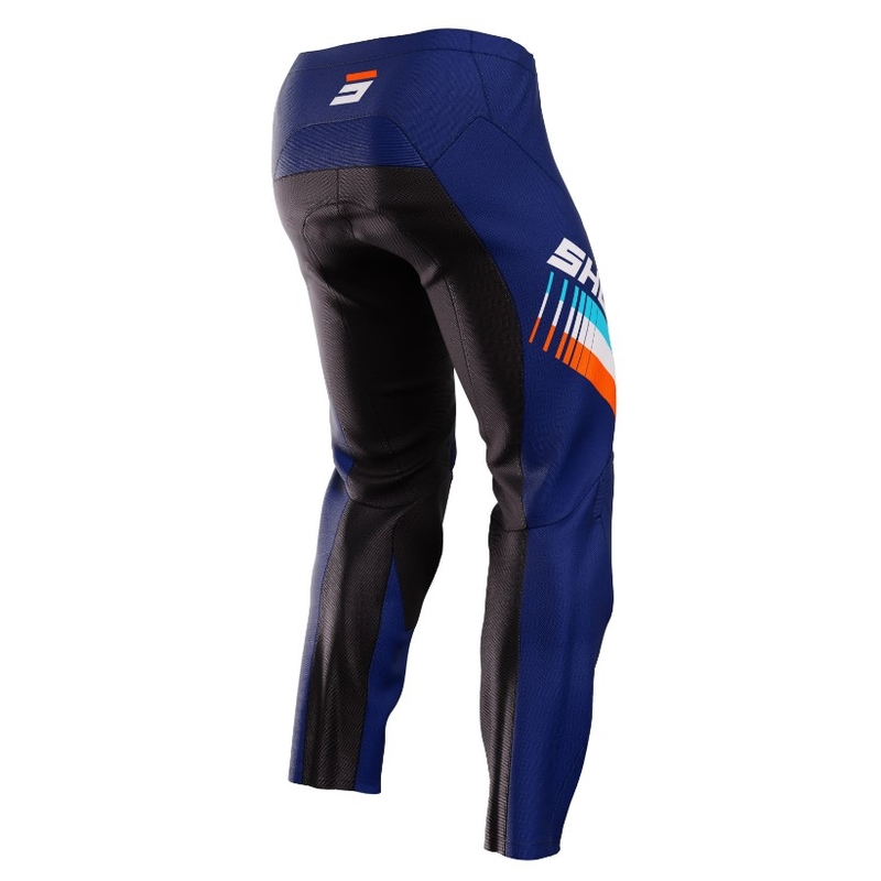 Kinder motorcrossbroek Shot Raw Kid Tracer wit en blauw uitverkoop