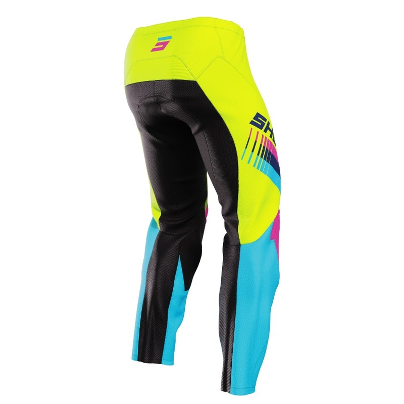 Shot Raw Kid Tracer Roze-Blauw-Fluo Geel Kinder Motorcross Broek uitverkoop