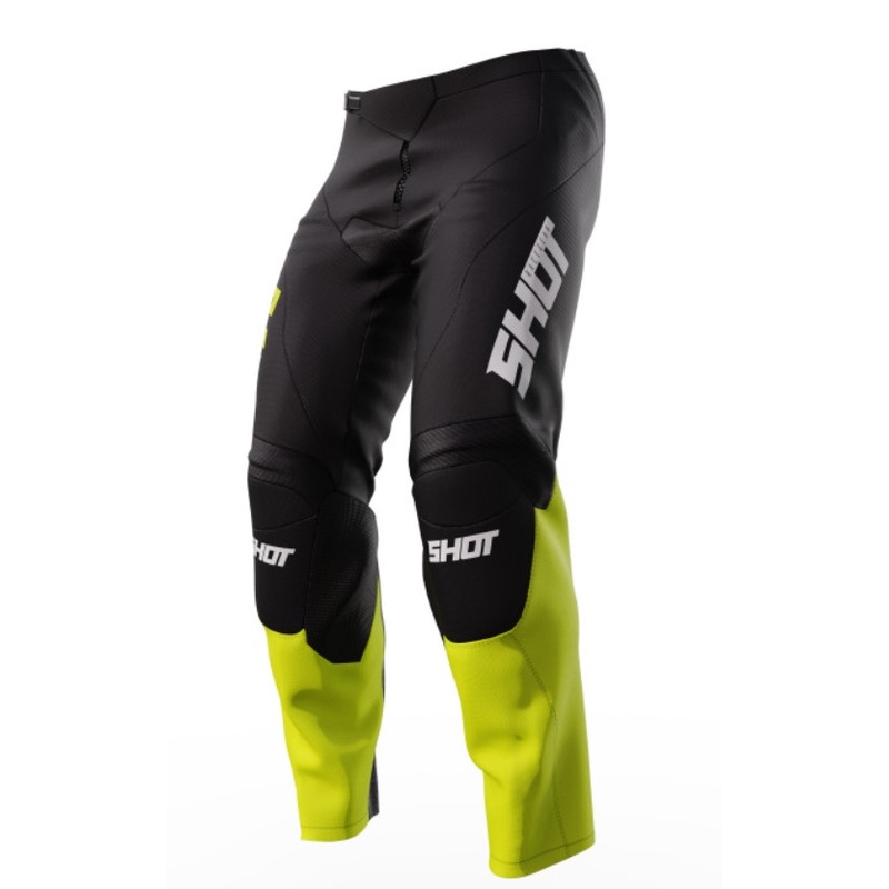 Dětské motokrosové kalhoty Shot Raw Kid Reflex černo-fluo žluté výprodej