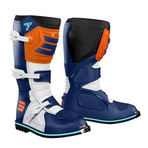 Kinderfietslaarzen Shot Race 2 Blauw, Wit en Oranje