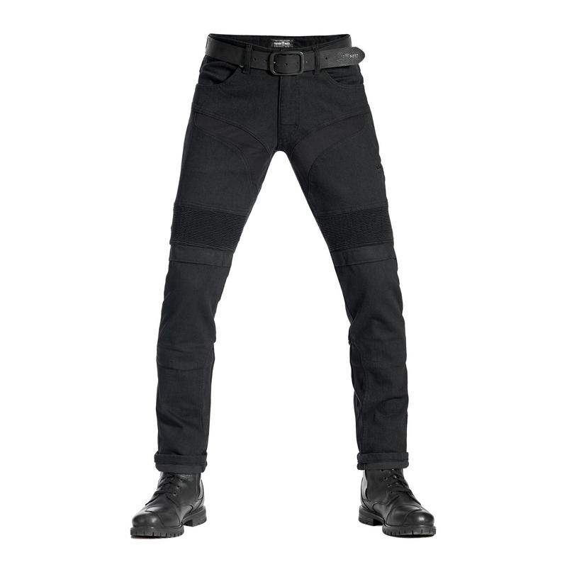 Motorjeans PANDO MOTO KarlDo Slim zwart uitverkoop