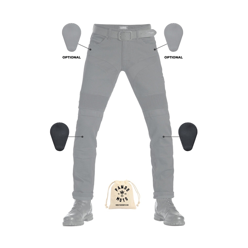 Motorjeans PANDO MOTO KarlDo Slim zwart uitverkoop