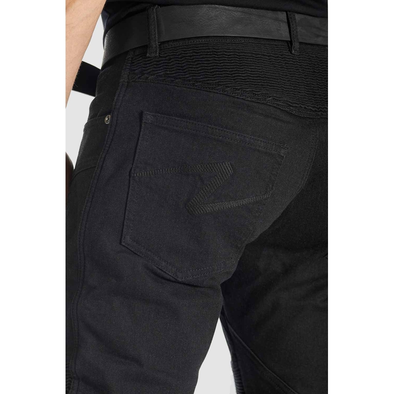 Motorjeans PANDO MOTO KarlDo Slim zwart uitverkoop