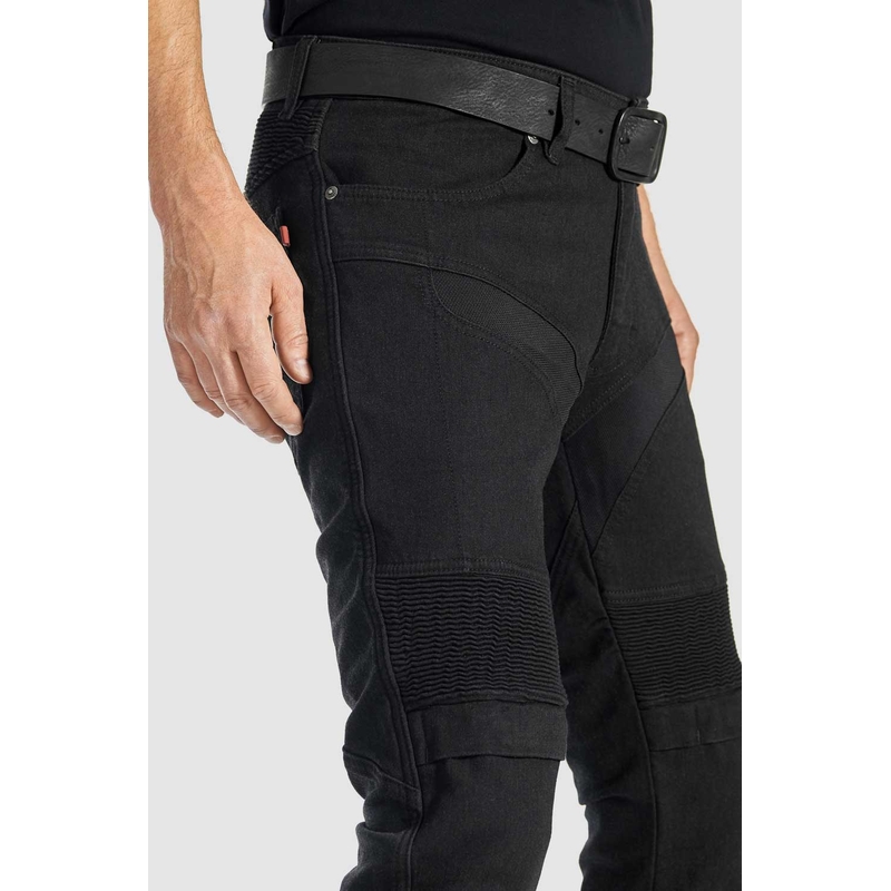 Motorjeans PANDO MOTO KarlDo Slim zwart uitverkoop