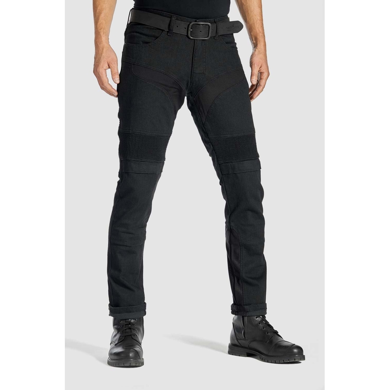 Motorjeans PANDO MOTO KarlDo Slim zwart uitverkoop