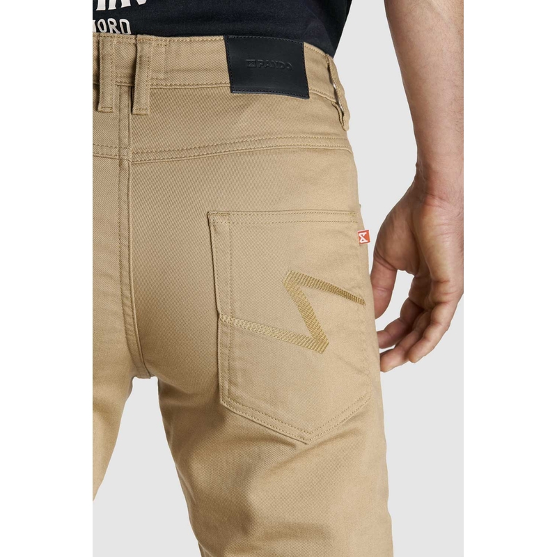 Motorjeans PANDO MOTO Robby Slim beige uitverkoop