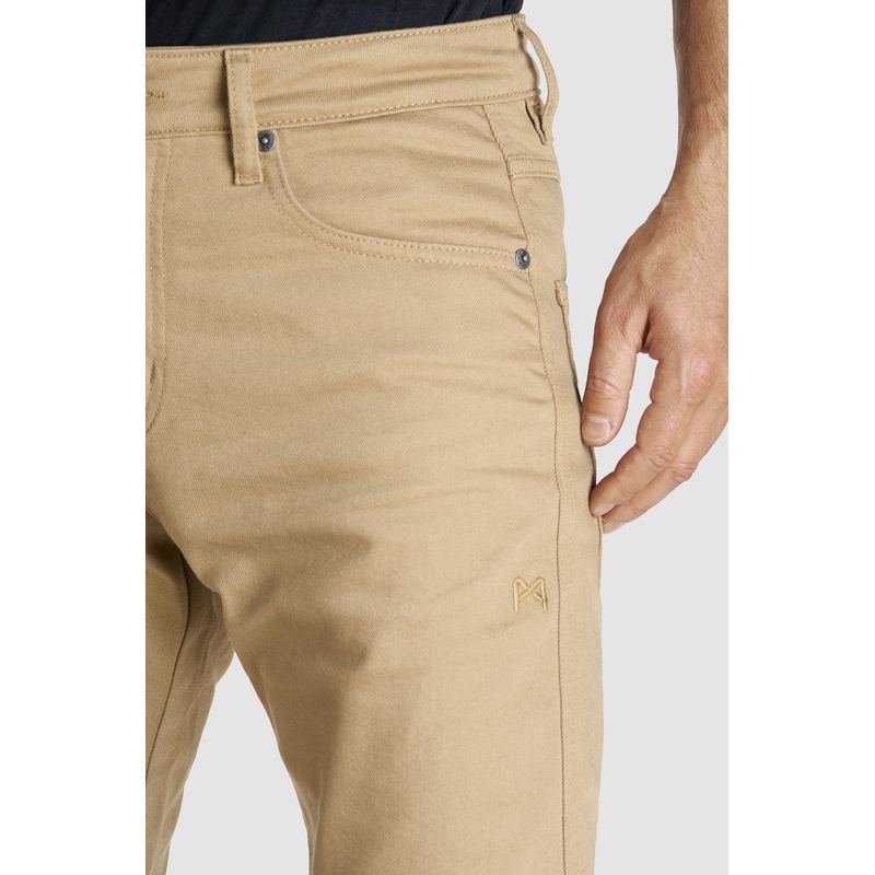 Motorjeans PANDO MOTO Robby Slim beige uitverkoop