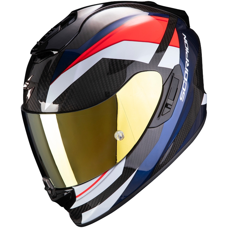 Integrální přilba Scorpion EXO-1400 Carbon Air Legione černo-červeno-modrá - II. jakost