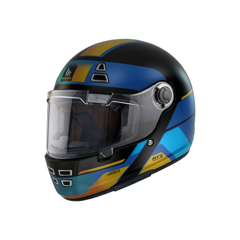 MT Jarama 68TH C7 zwart-goud-blauw integraal motorhelm uitverkoop