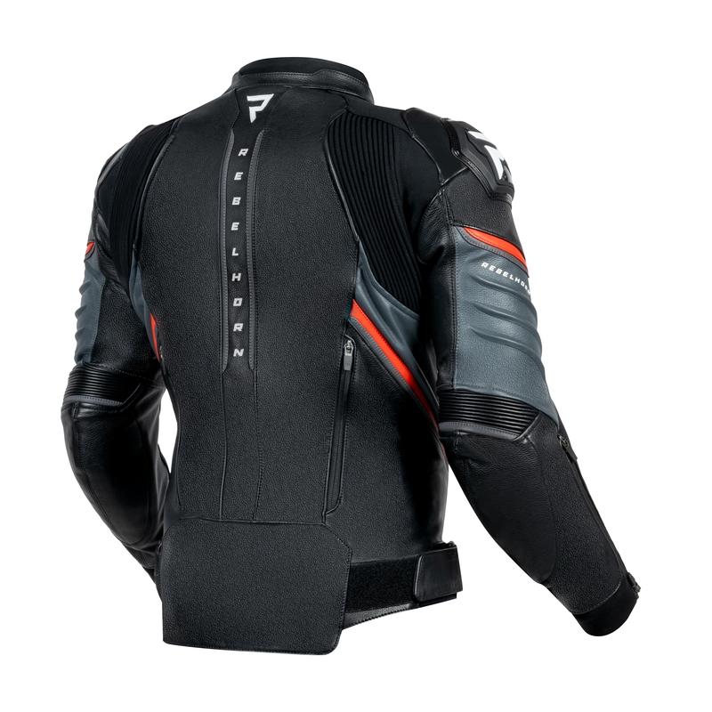 Rebelhorn Veloce zwart-fluorood leren motorjack