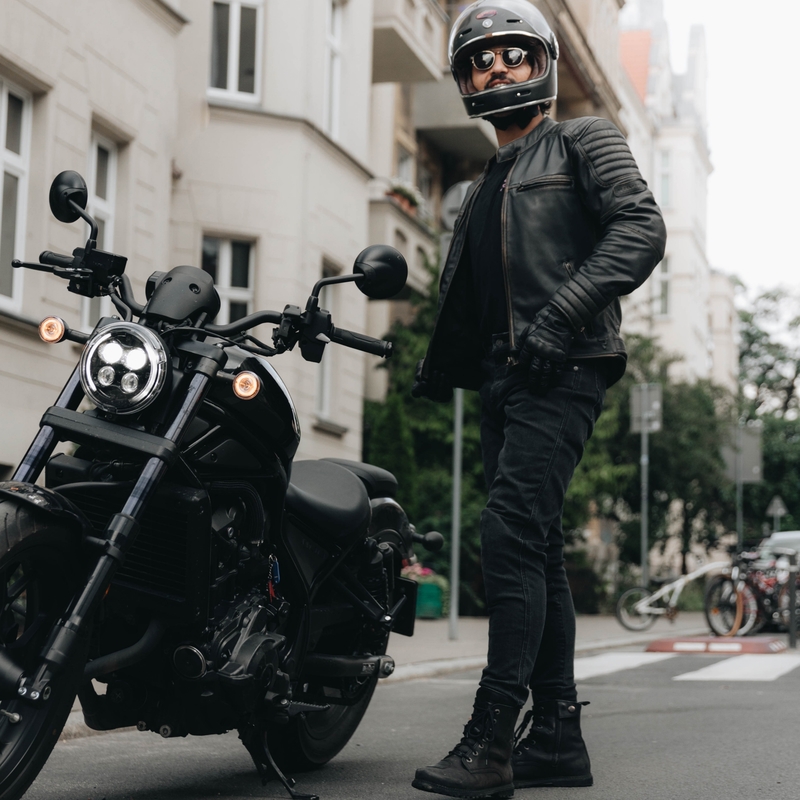 Motorjeans Rebelhorn Nomad TP zwart gewassen uitverkoop