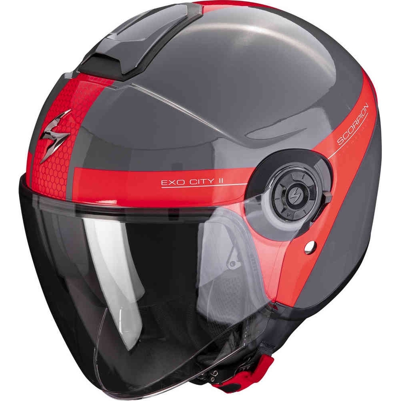 Open helm Scorpion EXO-CITY II Kort grijs-rood