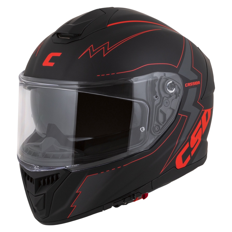 Cassida Integral GT 2.1 Flash Zwart-Rood-Grijs Motorhelm