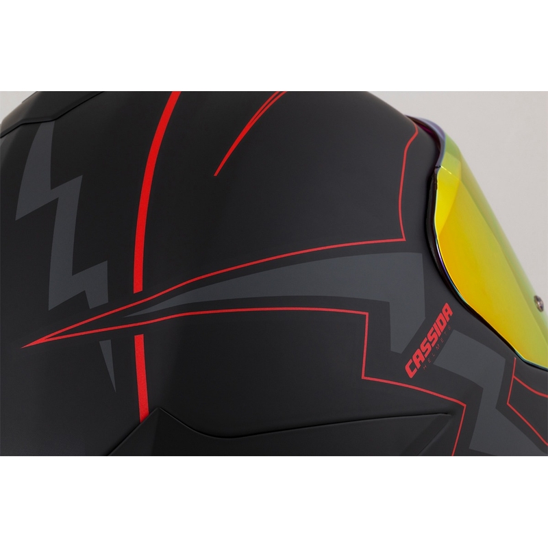 Cassida Integral GT 2.1 Flash Zwart-Rood-Grijs Motorhelm