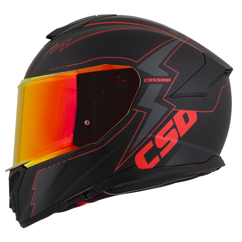 Cassida Integral GT 2.1 Flash Zwart-Rood-Grijs Motorhelm