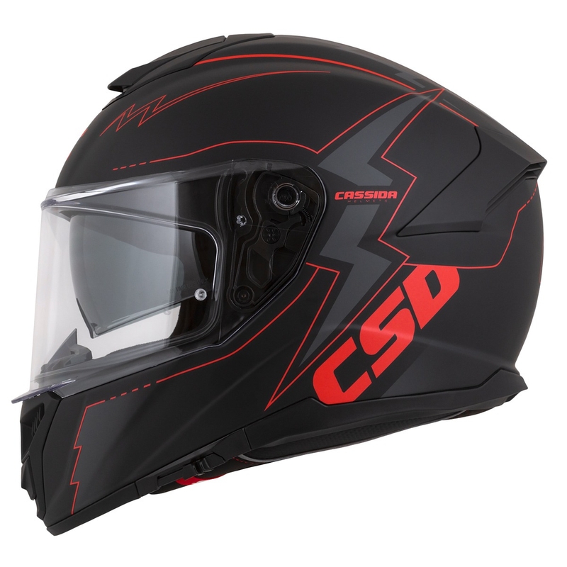 Cassida Integral GT 2.1 Flash Zwart-Rood-Grijs Motorhelm