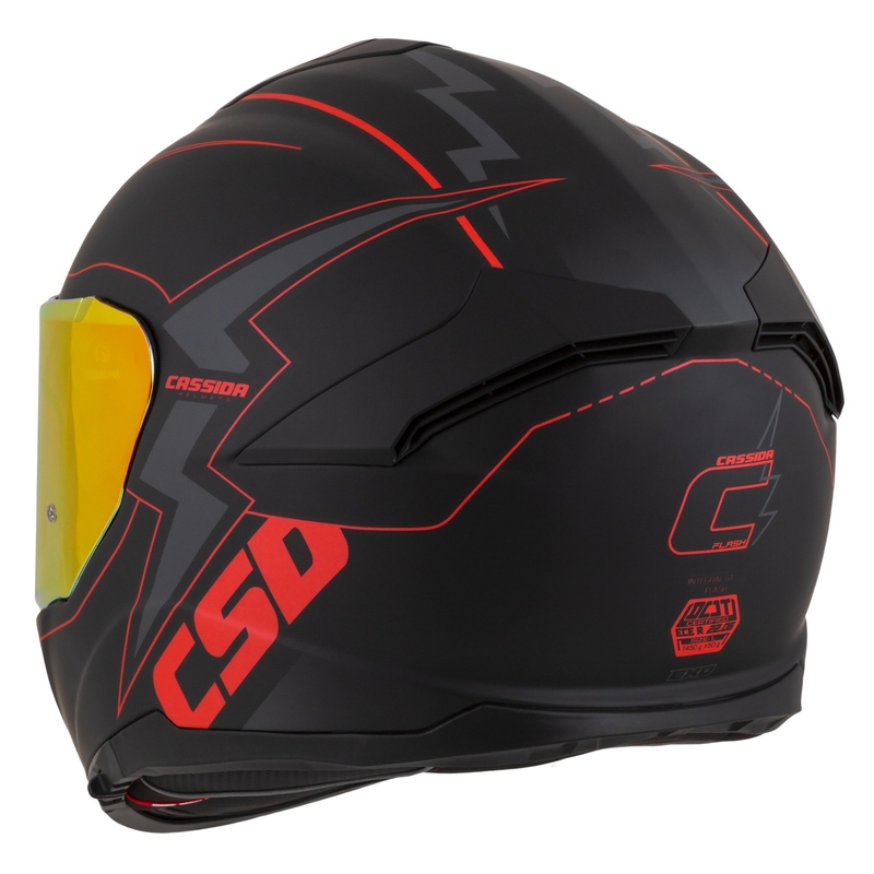 Cassida Integral GT 2.1 Flash Zwart-Rood-Grijs Motorhelm