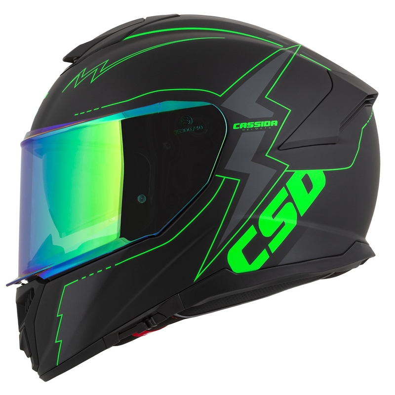 Integral motorhelm Cassida Integral GT 2.1 Flash zwart-fluogroen-grijs