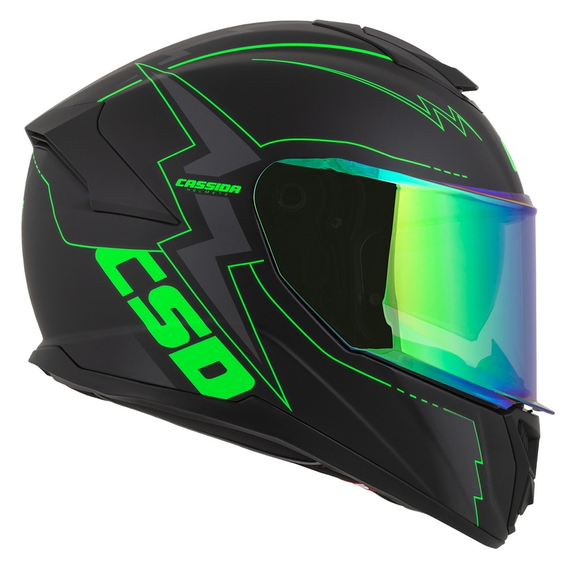 Integral motorhelm Cassida Integral GT 2.1 Flash zwart-fluogroen-grijs