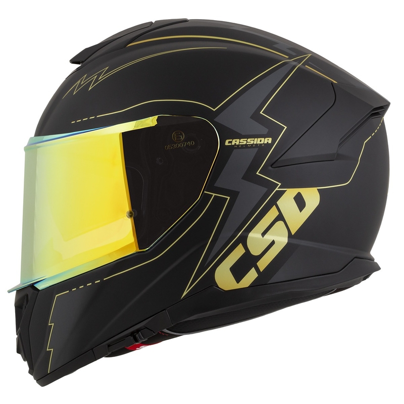 Cassida Integral GT 2.1 Flash zwart-goud-grijs motorhelm