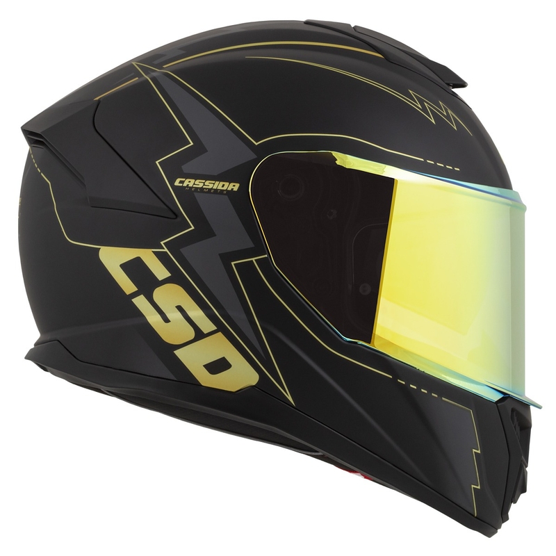 Cassida Integral GT 2.1 Flash zwart-goud-grijs motorhelm