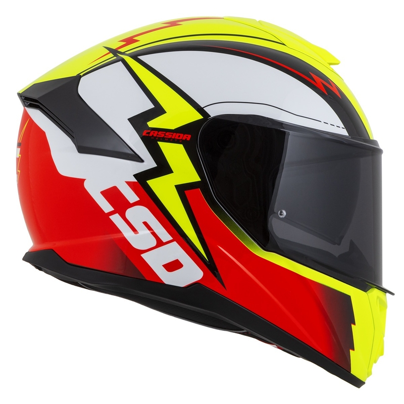Integral motorhelm Cassida Integral GT 2.1 Flash fluo geel-rood-zwart-wit