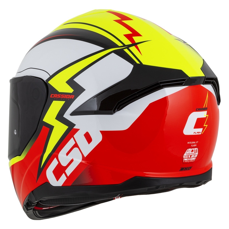 Integral motorhelm Cassida Integral GT 2.1 Flash fluo geel-rood-zwart-wit