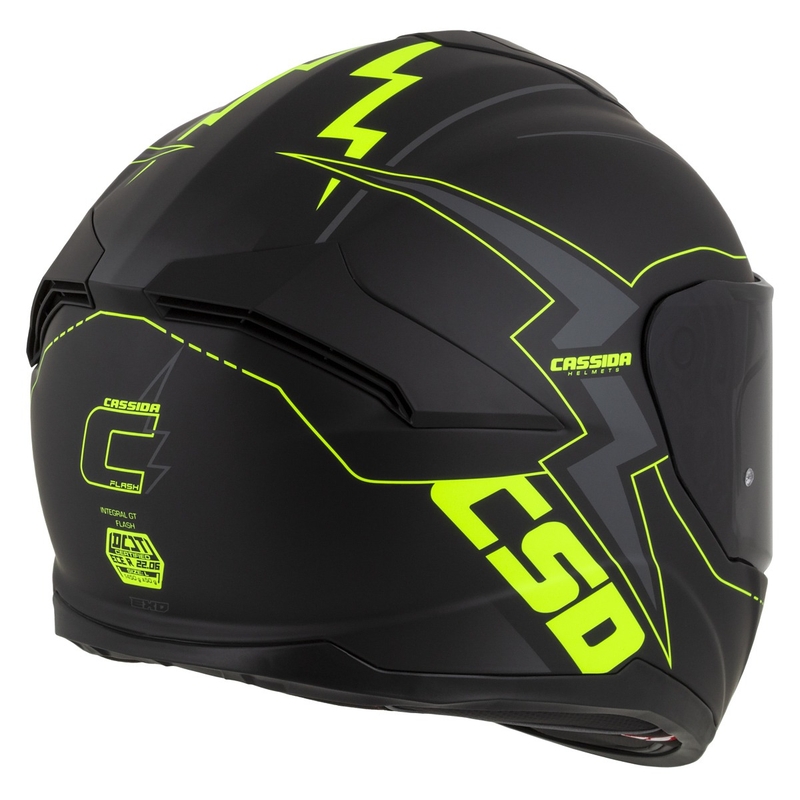 Integral motorhelm Cassida Integral GT 2.1 Flash zwart-fluo geel-grijs