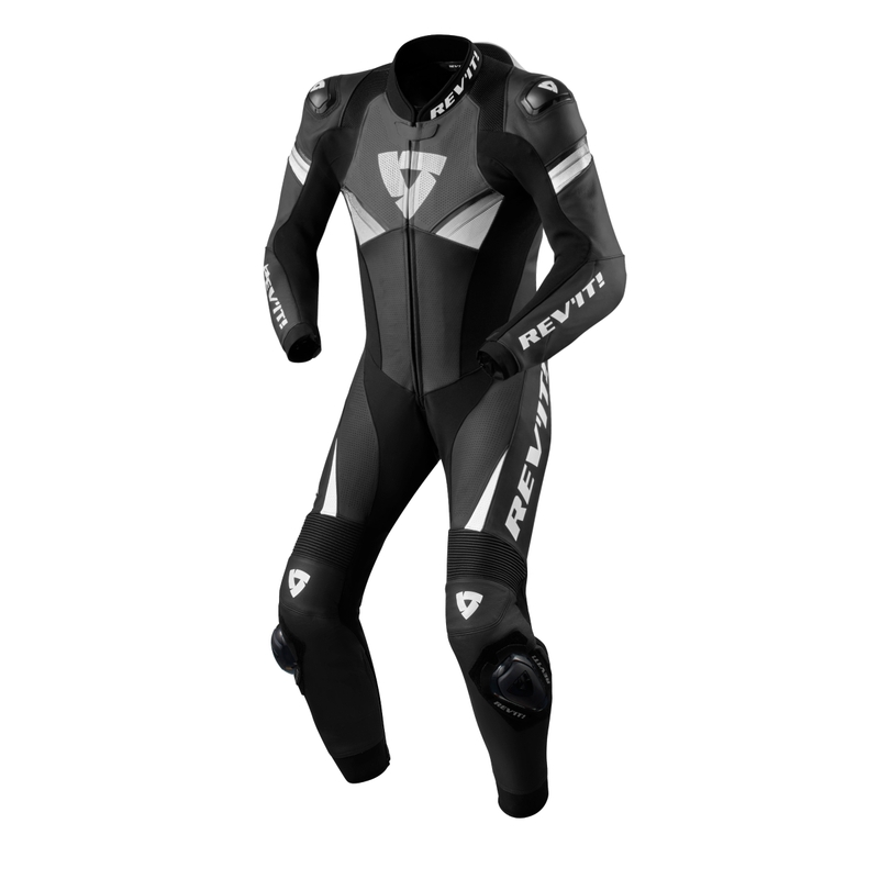 Revit Argon 2 eendelig motorpak zwart/wit