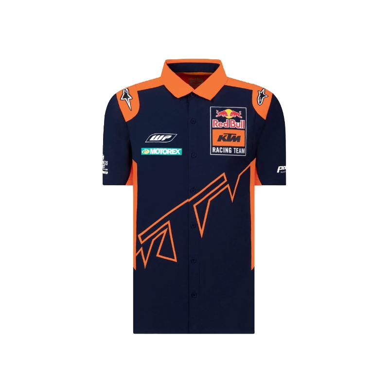 KTM Red Bull Racing Officieel Teamline-shirt blauw-oranje uitverkoop
