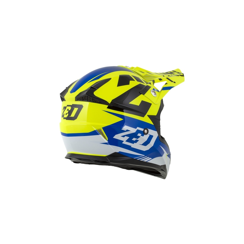 Dětská motokrosová přilba ZED X1.9D modro-fluo žluto-černo-bílá