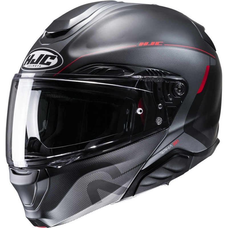 HJC RPHA 91 Combust MC1SF zwart-grijs-rood opklapbare motorhelm