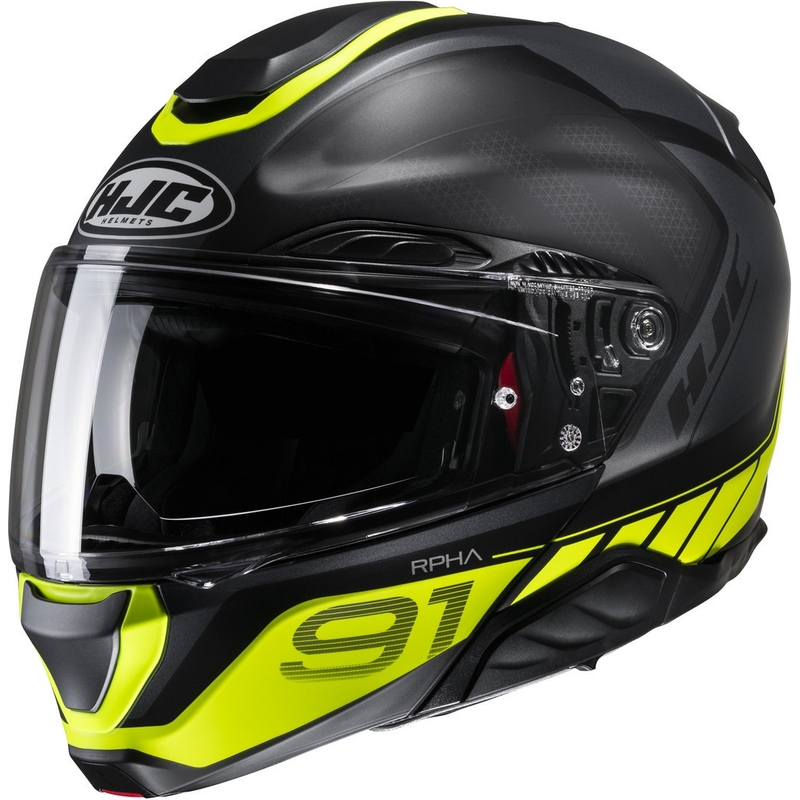 Opklapbare motorhelm HJC RPHA 91 Rafino MC3HSF zwart-fluogeel