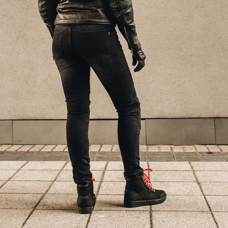 Damesmodel Ozone Agness II Black Motorcycle Jeans