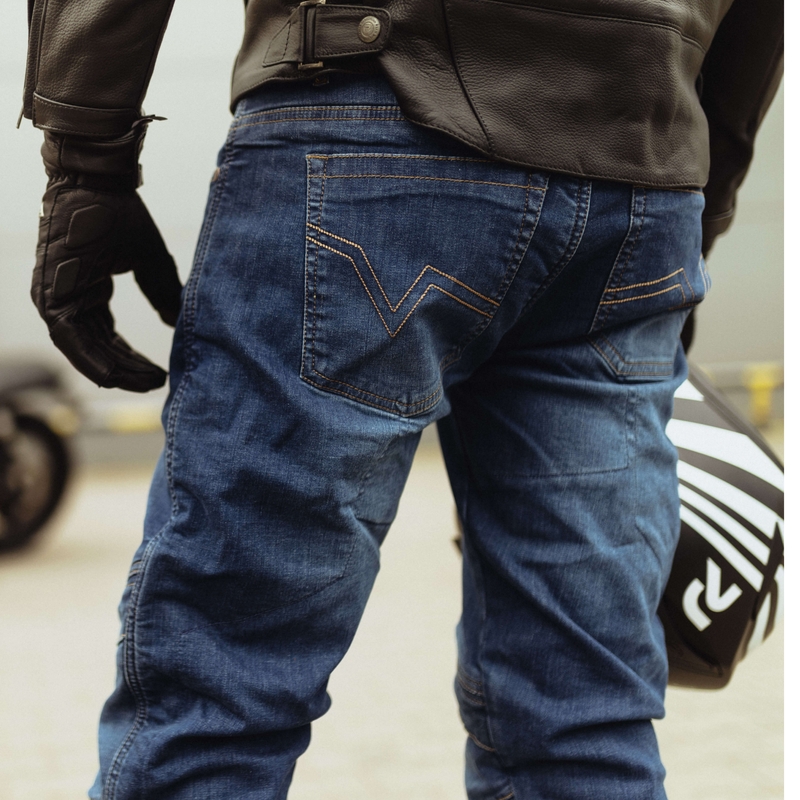 Rebelhorn Rage II motorjeans, gewassen blauw uitverkoop