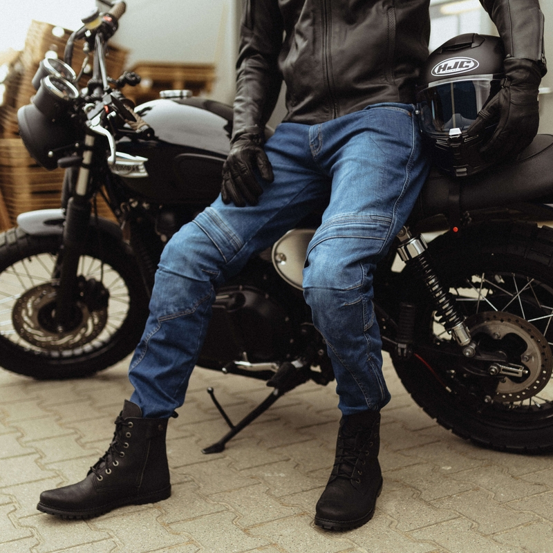 Rebelhorn Rage II motorjeans, gewassen blauw uitverkoop