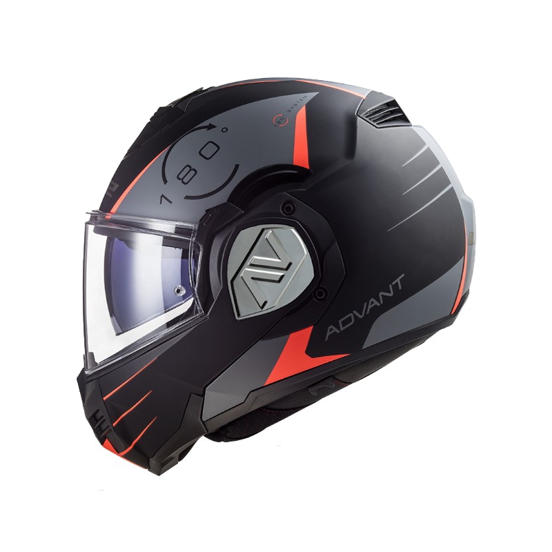 Opklapbare motorhelm LS2 FF906 Advant Codex 06 rood-zwart-grijs-titanium