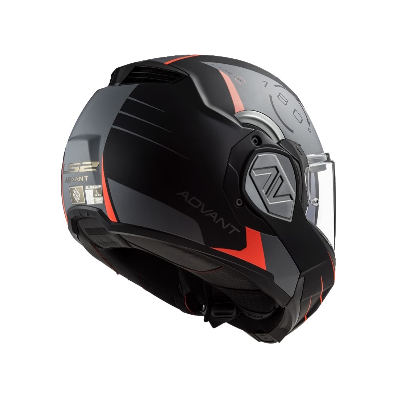 Opklapbare motorhelm LS2 FF906 Advant Codex 06 rood-zwart-grijs-titanium