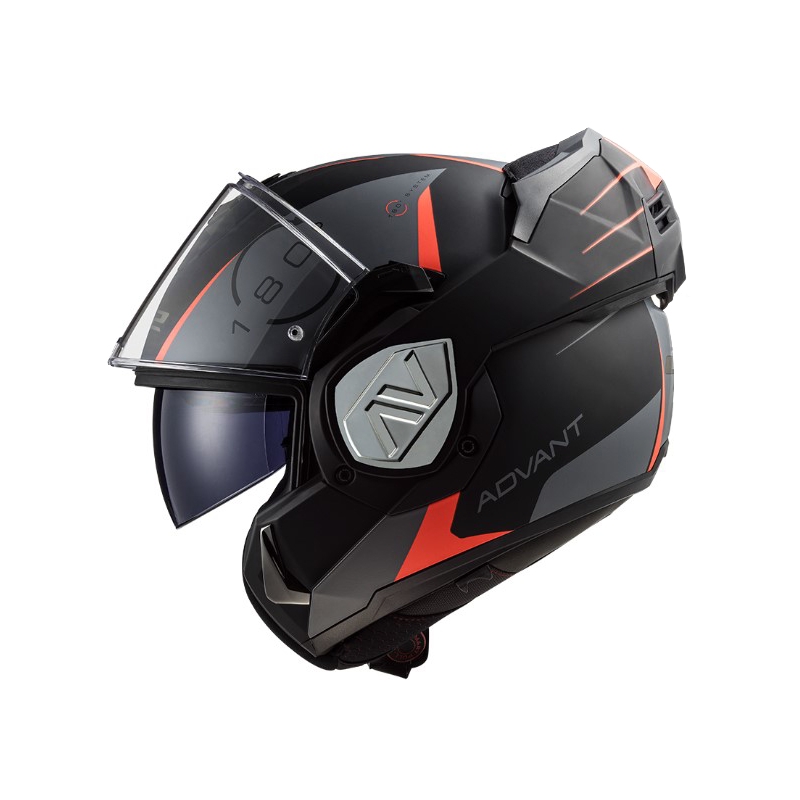Opklapbare motorhelm LS2 FF906 Advant Codex 06 rood-zwart-grijs-titanium