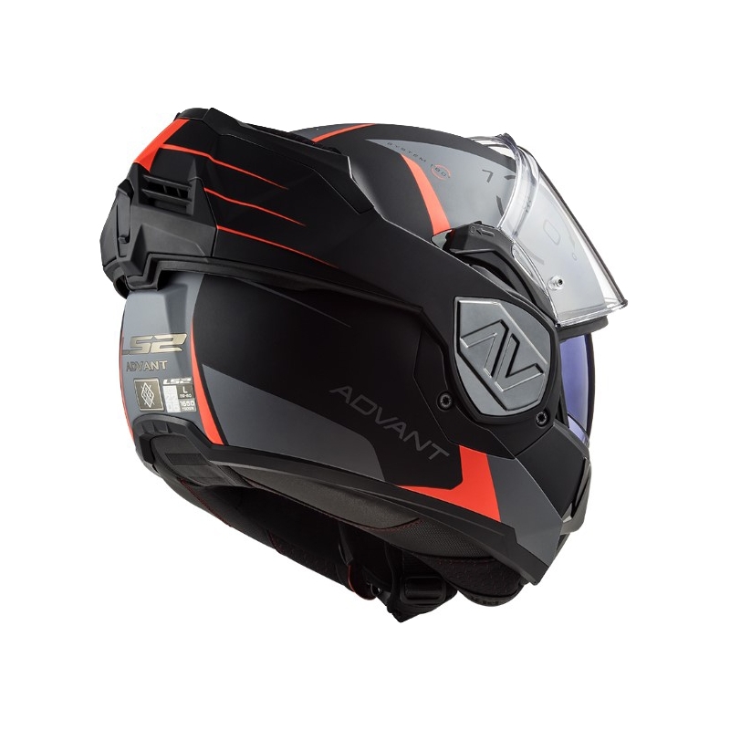 Opklapbare motorhelm LS2 FF906 Advant Codex 06 rood-zwart-grijs-titanium