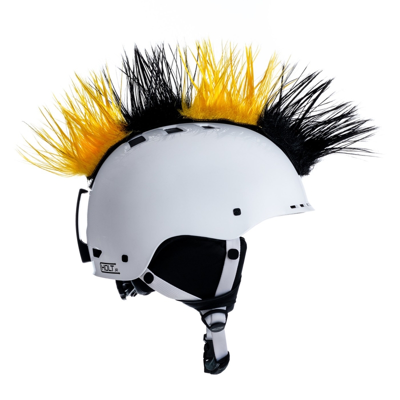 Mohawk helmmuts zwart-geel
