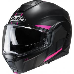 HJC i100 Beis MC8SF zwart met roze opklapbare motorhelm