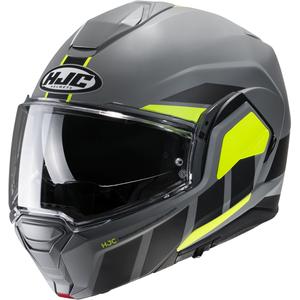 HJC i100 Beis MC3HSF zwart-grijs-fluo geel opvouwbare motorhelm