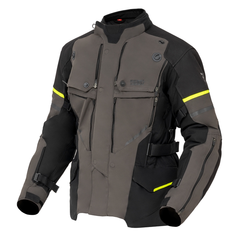 Rebelhorn Range antraciet-zwart-fluo gele motorjas